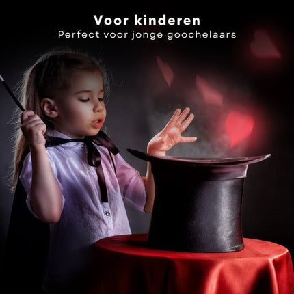 Cheqo® Magische Goocheldoos - 150 Trucs - Magic Tricks Set - Inclusief Goochelhoed en Goochelstok - Met Bekers, Ringen, Ballen, en Meer - Goochelset voor Kinderen -  Goochelen