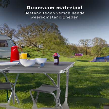 Cheqo® Inklapbare Campingtafel Set - Klaptafel - Inklapbare Tuintafel - Vouwtafel - Camping Tafel - Lichtgewicht Aluminium - Ideaal voor Kamperen