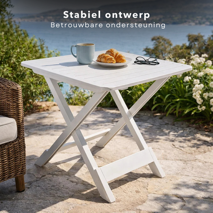 Cheqo® Campingtafel Vouwbaar - Campingtafel Inklapbaar - Campingtafel Opvouwbaar - Camping Klaptafel - Klaptafel - Vouwtafel - Inklapbare Tafel - Opvouwbare Tafel - Opklaptafel - Opklapbare Tafel - Witte Klaptafel