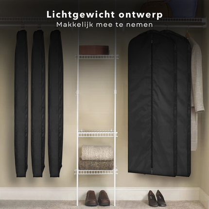 Cheqo® Kledinghoes - Kledinghoezen - Kledingzakken - Opbergzak Kleding - Ademend en Met Rits - Bescherming voor Jassen en Jurken