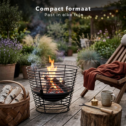 Cheqo® Vuurkorf - Vuurkorf Buiten - Vuurkorf Zwart - Vuurkorf Rond - Vuurschaal - Vuurschaal Buiten - Vuurschaal Zwart - Tuinhaard - Tuinhaard Buiten - Terrashaard - Terrashaard Buiten