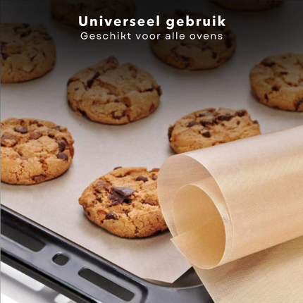 Cheqo® Herbruikbare Bakfolie - Hittebestendig Bakpapier - Bakvel - Bakmat - Bakpapier - Siliconen