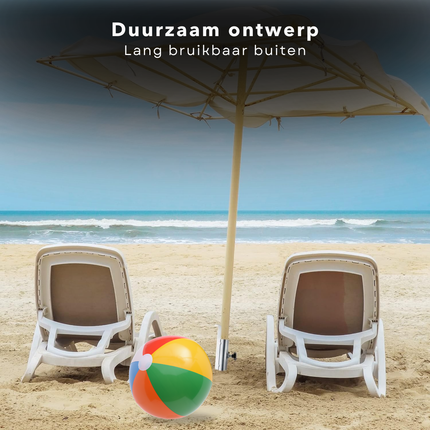 Cheqo® Parasolhouder Grond - Grondboor - Houder voor Parasol - Parasolharing Metaal 50 cm - Stevige Parasolhouder voor Strand - Verstelbare Diameter