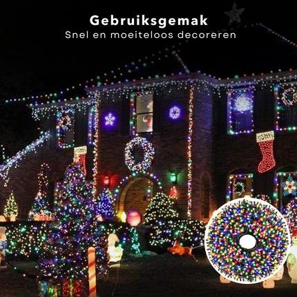 Cheqo® Kerstverlichting - Kerstboomverlichting - Kerstlampjes - Microcluster - 1800 LED - 36M - Voor Binnen en Buiten - Timer - Veelkleurig - 8 Lichtfuncties - Lang Snoer - Multicolor - Gekleurde Kerstverlichting - Sfeerverlichting - Feestverlichting Kerstboomverlichting