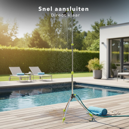 Cheqo® Tuindouche - Buitendouche - Tuindouche met Statief - Buitendouche met Statief - Verstelbare Tuindouche - Verstelbare Buitendouche - Tuindouche Verstelbare Hoogte - Buitendouche Verstelbare Hoogte