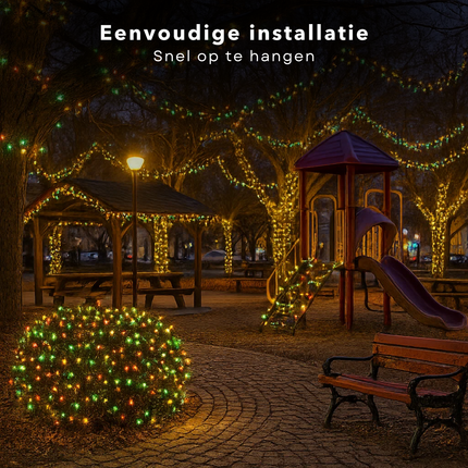 Cheqo® LED Kerstverlichting - Kerstlampjes - Kerstboomverlichting 480 LED - 36 Meter - Kerstverlichting - Multicolor - 8 Lichtfuncties - Binnen en Buiten - Lichtsnoer - Veelkleurig - Energiezuinig - IP44 Adapter - Timer Functie - Geheugenfunctie