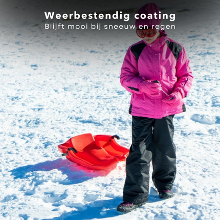 Cheqo® Rodel Slee - Hornet Slee - Rood - Kinderslee met Rem - Slee met Rugleuning