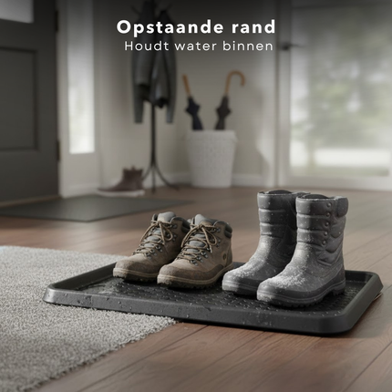 Cheqo® Laarzentray - Schoenenbak - Schoenentray - Laarzenbak - Schoenbak - Schoenmat - Schoenenmat - Laarzenmat - Schoenen Opvangbak - Laarzen Opvangbak - Tray voor Schoenen - Tray voor Laarzen - Zwarte Laarzentray