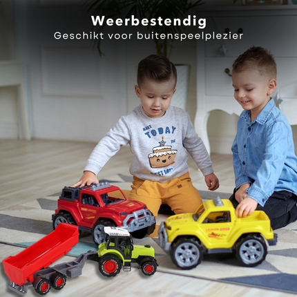 Cheqo® Kinder Tractor met Aanhangwagen - Speelgoed Trekker - Boerderij Speelgoed - Kunststof Trekker met Aanhanger