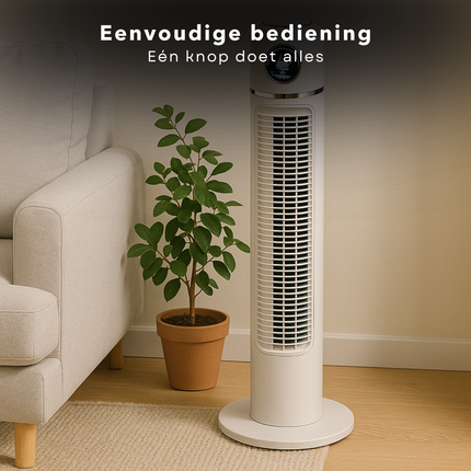 Cheqo® Torenventilator - Ventilator - Fan - Airco Alternatief - Kolomventilator - Stille Ventilator Slaapkamer - Met Afstandsbediening en Oscillatie