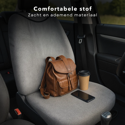 Cheqo® Badstof Autostoelhoes – Zwarte Elastische Stoelhoes – Waterabsorberend & Zweetbestendig – Universele Fitting – Wasmachinebestendig – Autostoel Cover met Klipsluiting – Stoelbescherming voor Sport & Kinderen