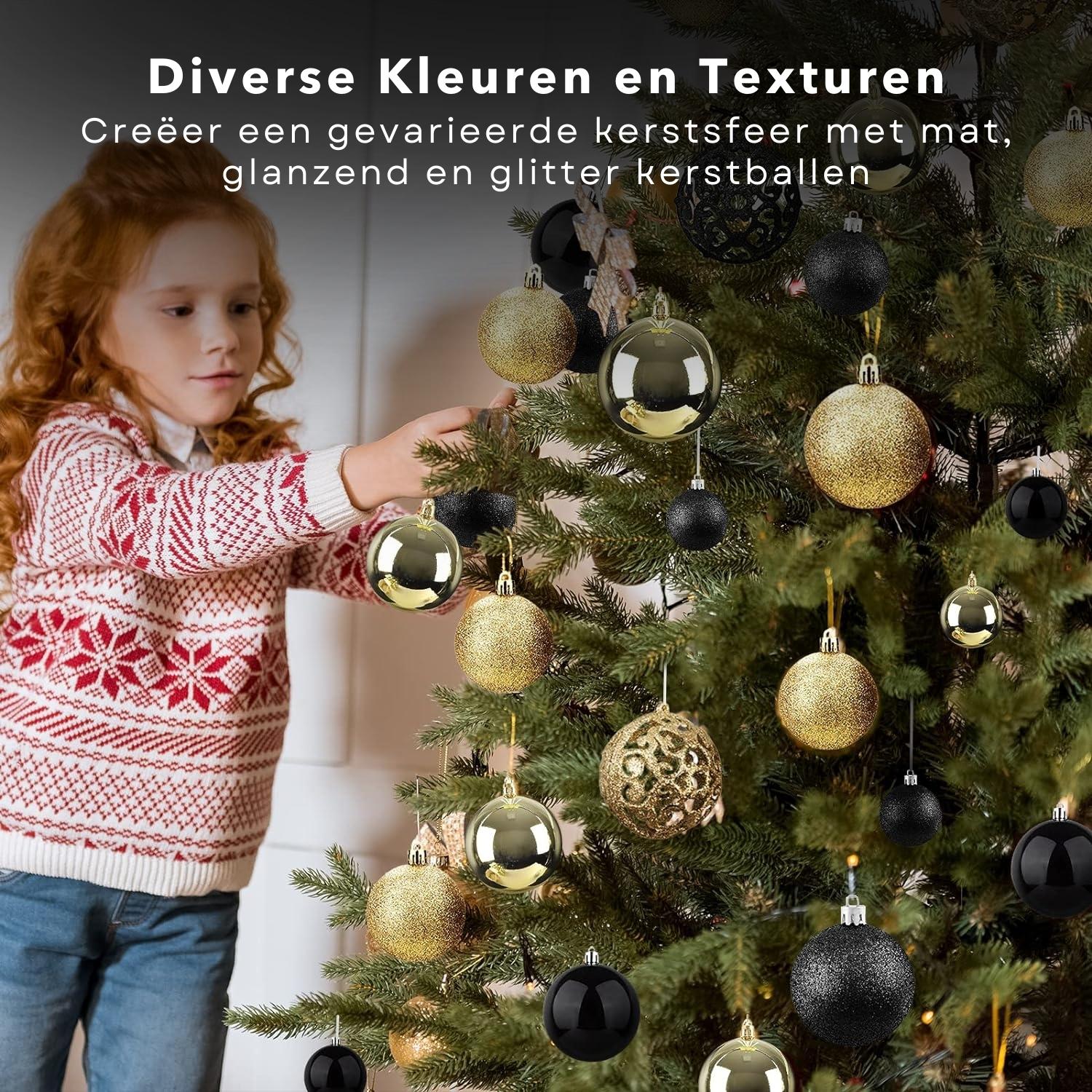 Decoris Kerstboomdecoratie - Kerstboomversiering - 8 cm Goud 33-Delig - Kerstversiering - Pets Decoris Kerstboomdecoratie - Kerstboomversiering - 8 cm Goud 33-Delig - Kerstversiering - Pets