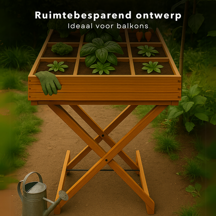 Cheqo® Houten Kweektafel op Poten - Plantenbak voor Kweken - Moestuinbak - Verhoogde Kruidentafel - Moestuin Bak - Kweektuin - Kweekbak - Kruidenbak