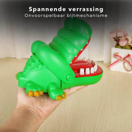 Cheqo® Krokodil Bijt Spel - Bijtende Krokodil - Krokodilletje - Voor Het Hele Gezin - Drankspel - Compact Formaat - Duurzaam Kunststof