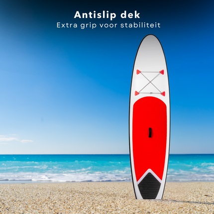 Cheqo® Opblaasbaar SUP Board Set - Beginnersvriendelijk - Inclusief Peddel en Accessoires - Duurzaam Materiaal - Opblaasbaar Paddle Board