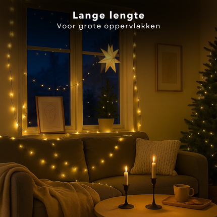 Cheqo® LED Kerstverlichting - Kerstlampjes - Kerstboomverlichting - Extra Warm Wit - 180 LED Lampjes - 13.5 Meter - Binnen en Buiten - Flexibel Snoer - 8 Lichtfuncties - Energiezuinig - IP44 Adapter - Kerstboom Verlichting