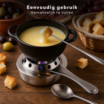 Cheqo® Fondue Pan Brander - Roestvrij Staal - Rvs Brander - Fondue Accessoires - Fondue Brander