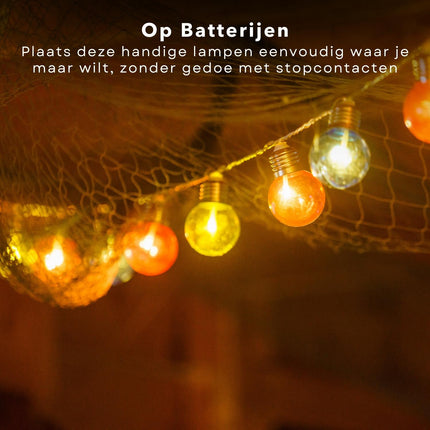Cheqo® Draadloze Feestverlichting - Multicolor LED Bolletjes - 4.50 meter - Op Batterijen - 30 Lampjes - Feestslinger - Sfeerverlichting - Multicolor - Lichtsnoer - Voor Binnen Lichtsnoeren