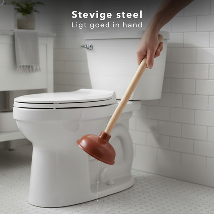 Cheqo® Ontstopper - WC Ontstopper - Toilet Ontstopper - Gootsteen Ontstopper - Afvoer Ontstopper - Plopper - Ontstopper met Steel - Rubberen Ontstopper