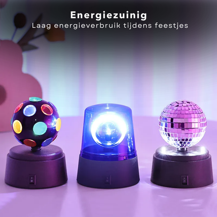 Cheqo® Discolamp Set - Party Lights - Disco Licht Set - 3in1 Disco Lamp Set - LED Lichteffect - Party Verlichting - Compacte Feest Decoratie