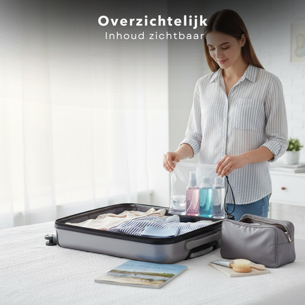 Cheqo® Reisflesjes - Reisflesjes Set - Reisset Flesjes - Reisflacons - Reisflacons Set - Reisflesjes met Etui - Reisflesjes Handbagage - Navulbare Reisflesjes - Doorzichtige Reisflesjes - Reisflesjes voor Vloeistoffen