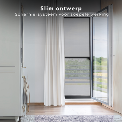 Cheqo® Magnetische Hordeur - Insectenwerend - Vliegengordijn - Deurgordijn - Horgordijn - Voor Balkon en Achterdeur - Aluminium Frame