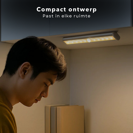 Cheqo® Kastverlichting LED met Vewegingssensor- Keukenverlichting op Batterij - LED Kast Verlichting Draadloos - Kastlamp met Sensor - Lamp met Sensor - Sensor Verlichting Kast - Keuken en Slaapkamer