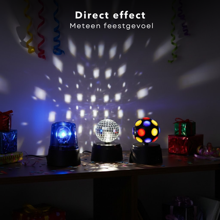 Cheqo® Discolamp Set - Disco Lamp Set - Discolampen Set - Disco Licht Set - Party Lights Set - Feestverlichting Set - Mini Discolamp - Disco Bal Lamp - Party Licht
