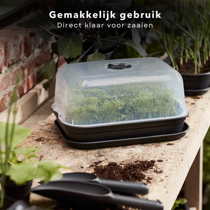 Cheqo® Kweekbak met Ventilatie - Kweek Bak - Kweken - Kweekbakje - Ideaal voor Kruiden - Indoor Kweekset - Transparant/Zwart