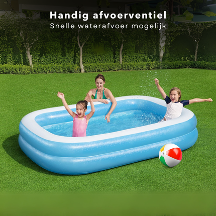 Cheqo® Opblaasbaar Zwembad - Opblaasbad - Familiezwembad - Stevig Vinyl