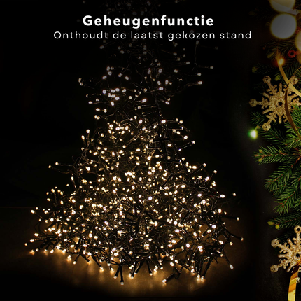 Cheqo® Kerstboomverlichting LED - Kerstlampjes - Kerstverlichting - Kerstboom Verlichting - Warm Wit - 384 LED's - Timerfunctie - Voor Binnen en Buiten