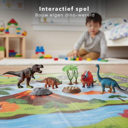 Cheqo® Dinosaurus Speelfiguren - Dinosaurus Figuren Set - Dinosaurus Speelgoed Set - Dinosaurus Speelset - T Rex Speelgoed - Brachiosaurus Speelgoed - Stegosaurus Speelgoed - Ankylosaurus Speelgoed - Dinosaurus Set Kinderen