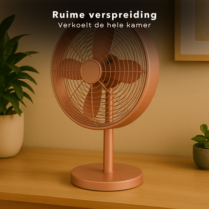 Cheqo® Tafelventilator - Tafel Ventilator - Bureau Ventilator - 30cm - 3 Snelheden - Oscillerend - Rosé
