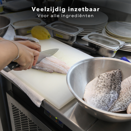 Cheqo® Witte Kunststof Snijplank - Snijplanken - Serveerplank -Tapasplank - 35x25 cm - Hygiënisch en Duurzaam