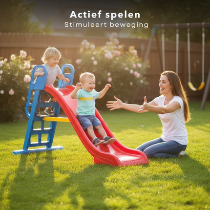 Cheqo® Waterglijbaan - Water Glijbaan - Glijbaan Met Wateraansluiting - Glijbaan Met Water - Glijbaan Voor Buiten - Buitenglijbaan - Kinder Glijbaan - Glijbaan Peuter