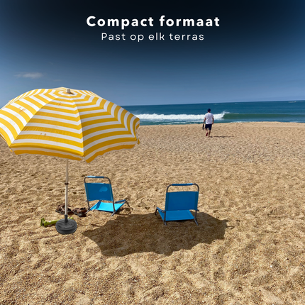 Cheqo® Parasolvoet Rond - Parasolstandaard - Parasol Standaard - Parasol Voet - Vulbaar en Weerbestendig - Kunststof Standaard voor Zware Parasols