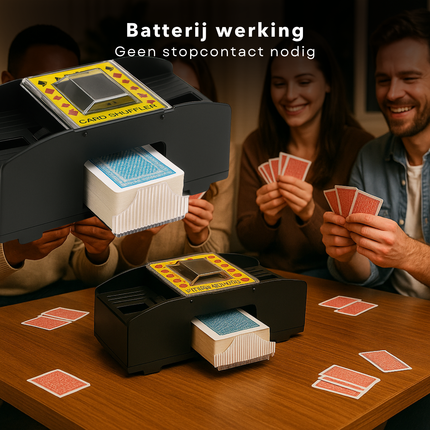 Cheqo® Elektrische Kaartenschudmachine - Speelkaarten Schudder Kaartenschudder Kaarten Schudmachine - Automatische Kaartschudder 2 Decks - Op Batterij