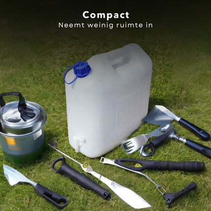 Cheqo® Jerrycan met Tap 15L - Water Jerrycan - Handige Waterkan met Kraan - Ideaal voor Camping - Duurzaam Kunststof