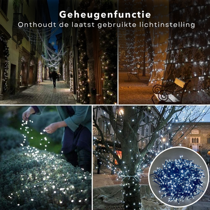 Cheqo® Kerstverlichting - Kerstboomverlichting - Kerstlampjes - 400 LED - 6M - Voor Binnen en Buiten - Timer - 8 Lichtfuncties - Lang Snoer - Warm Wit - Clusterverlichting - Sfeerverlichting - Feestverlichting Kerstboomverlichting