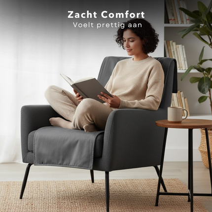 Cheqo® Verwarmd Stoelkussen - Elektrisch Kussen - Draadloos Warmtekussen - Oplaadbare Accu - Meerdere Warmtestanden - Stoelverwarmer - Stoelverwarming - Stoel Verwarming - Compact En Licht - Stoelverwarming