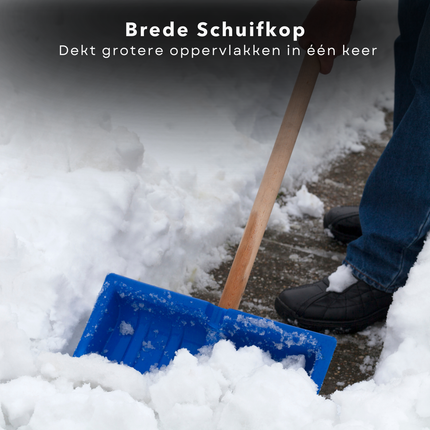 Cheqo® Sneeuwschuiver - Sneeuwruimer - Sneeuwschep - Blauw Kunststof met Aluminium - Stabiele Greep