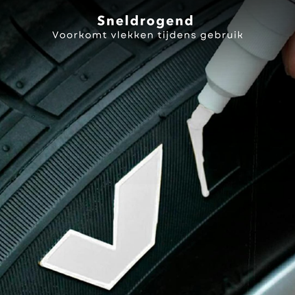 Cheqo® Witte Bandenmarkeerstift - Banden Markeerstift - Permanent Marker voor Banden - Permanente Tire Marker - Banden Marker - Duurzaam en Betrouwbaar
