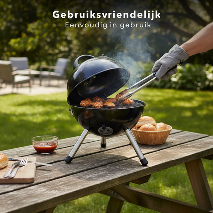 Cheqo® Kogelbarbecue - Houtskoolbarbecue - Houtskool Bbq - Kogel Bbq - Kolenbarbecue - Kogelgrill - Ronde Barbecue - Ronde Bbq - Barbecue Met Deksel - Houtskoolgrill - Draagbare Houtskool Bbq - Draagbare Barbecue