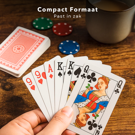 Cheqo® Speelkaarten Rood En Blauw - Poker Speelkaarten - Speelkaarten Set - Speelkaarten Voor Pokeren - Spelkaarten - Kaartspel