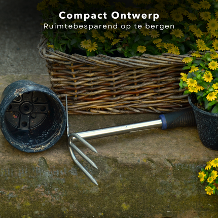 Cheqo® Tuingereedschap Set - Tuingereedschapset - 8-Delig - Tuinset - Tuin Set - Metaal en Kunststof - Schep - Hark - Voegms - Tuinklauw