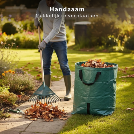 Cheqo® Tuinafvalzak - Tuinzak - Tuinafval Zak - Tuinafvalzak Opvouwbaar - Opvouwbare Tuinafvalzak - Tuinafvalzak Groen - Groene Tuinafvalzak - Tuinzak Groen - Groene Tuinzak - Tuinafvalzak Met Bodem