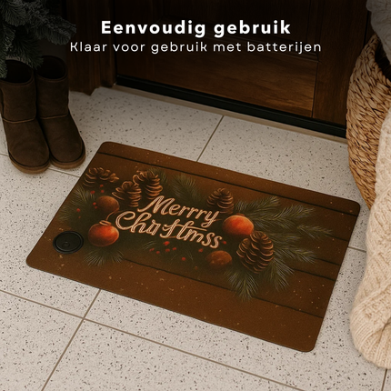 Cheqo® Deurmat Met Muziek - Kerst Deurmat - Jingle Bells Geluid - Merry Christmas Melodie - Muzikale Deurmat - Kerstliedjes Deurmat op Batterijen - Deurmat Met Sensor - Feestelijke Deurmat
