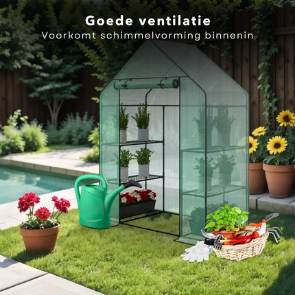 Cheqo® Broeikas - Compacte Tuinkas voor Groente Kweken - Foliekas - Moestuin - Weerbestendige Plantenkas - Kweekkas