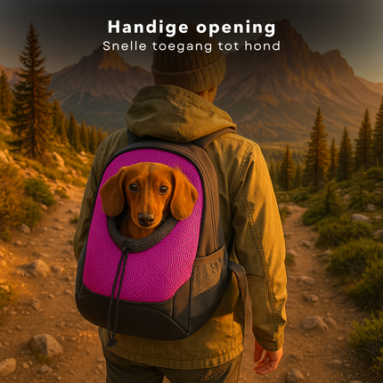 Cheqo® Honden Draagtas - Hongenrugzak - Draagzak Hond - Kleine Honden Rugzak - Dierentas - Ook voor Katten - Polyester - Roze