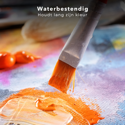 Cheqo® Acrylverf Set 18 Kleuren - Acryl Verf Set - 36 ml Tubes - Professionele Kunstverf voor Kunstenaars